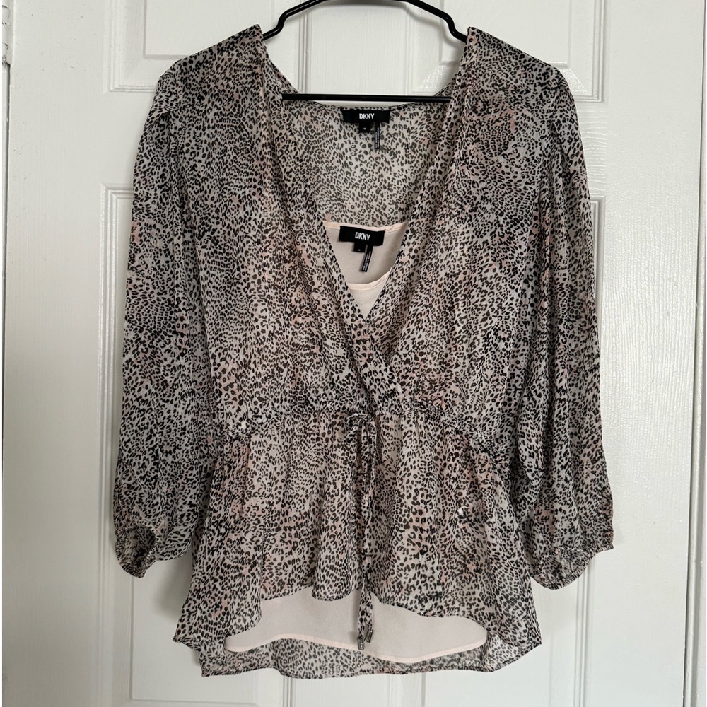 DKNY Long Sleeve Top with Camisole M